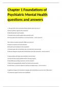 Chapter 1 Foundations of Psychiatric Mental Health questions and answers