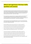 Ethical and Legal Issues Morrison-Valfre questions and answers