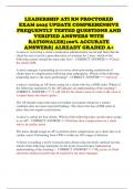 LEADERSHIP ATI RN PROCTORED EXAM 2025 UPDATE COMPREHENSIVE FREQUENTLY TESTED QUESTIONS AND VERIFIED ANSWERS WITH RATIONALES&vert;100&percnt; ACCURATE ANSWERS&vert; ALREADY GRADED A&plus;