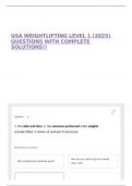 USA WEIGHTLIFTING LEVEL 1 &lpar;2025&rpar; QUESTIONS WITH COMPLETE SOLUTIONS&excl;&excl;