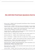 Bio 1104 GSU Final Exam Questions And Correct Answers