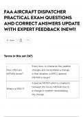 FAA AIRCRAFT DISPATCHER PRACTICAL EXAM QUESTIONS AND CORRECT ANSWERS UPDATE WITH EXPERT FEEDBACK &vert;NEW&excl;&excl;