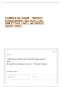 FLORIDA GC EXAM - PROJECT MANAGEMENT SECTION &vert; 130 QUESTIONS &vert; WITH ACCURATE SOLUTIONS&excl;&excl;