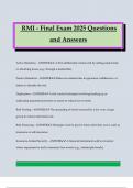 RMI - Final Exam 2025 Questions and Answers