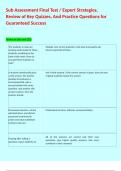 Sub Assessment Final Test &sol; Expert Strategies&comma; Review of Key Quizzes&comma; And Practice Questions for Guaranteed Success  