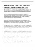 Family Health Final Exam Questions & Verified Answers 2025 - Maternal-Child Nursing Test Bank