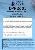  DPR2605 Assignment 4 PORTFOLIO &lpar;ANSWERS&rpar; Semester 1 2025 - DISTINCTION GUARANTEED