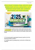 Gold Coast School Real Estate Exam &ndash; 2025 Actual Exam Questions and Correct Answers &vert; Florida License Prep