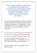 SFDC ADMIN CERTIFICATION TEST  EXAM 2025 EXAM COMPLETE  ACCURATE EXAM QUESTIONS WITH  100&percnt; DETAILED VERIFIED AND  CORRECT ANSWERS ACTUAL  BRAND-NEW EXAM ALREADY  GRADED A&plus; 