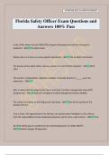 Florida Safety Officer Exam Questions and Answers 100&percnt; Pass
