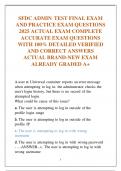 SFDC ADMIN TEST FINAL EXAM  AND PRACTICE EXAM QUESTIONS  2025 ACTUAL EXAM COMPLETE  ACCURATE EXAM QUESTIONS  WITH 100&percnt; DETAILED VERIFIED  AND CORRECT ANSWERS  ACTUAL BRAND-NEW EXAM  ALREADY GRADED A&plus;