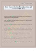 Gold Coast real estate Exam Questions and Answers 100&percnt; Pass
