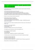 PEST MANAGEMENT QUIZ QUESTIONS AND ANSWERS