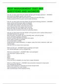 PEST MANAGEMENT TEST SET QUESTIONS AND NASWERS