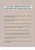 HAAS MILL CERTIFICATION EXAM QUESTIONS AND ANSWERS 100&percnt; PASS
