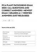 PCA PLANT PATHOGENS EXAM 2025 &vert; ALL QUESTIONS AND CORRECT ANSWERS &vert; NEWEST EXAM &vert; GRADED A&plus; &vert; VERIFIED ANSWERS &lpar;JUST RELEASED&rpar;
