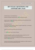 HFT EXAM 3 QUESTIONS AND ANSWERS 100&percnt; PASS