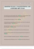 HOSP381 EXAM 1 &vert; 116 QUESTIONS AND ANSWERS 100&percnt; PASS