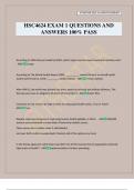 HSC4624 EXAM 1 QUESTIONS AND ANSWERS 100&percnt; PASS