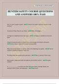 HUNTER SAFETY COURSE QUESTIONS AND ANSWERS 100&percnt; PASS