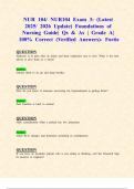 NUR 104&sol; NUR104 Exams 3&colon; &lpar;Latest 2025&sol; 2026 Updates STUDY BUNDLE WITH COMPLETE SOLUTIONS&rpar; Foundations of Nursing &vert; Qs & As &vert; Grade A&vert; 100&percnt; Correct &lpar;Verified Answers&rpar;- Fortis