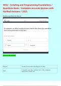 WGU - Scripting and Programming Foundations &sol; Questions Bank &sol; Complete Accurate Quizzes with Verified Answers &sol; 2025&period;  