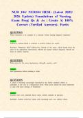 NUR 104&sol; NUR104 Exams 1&comma;2&comma;3&comma;4 & HESI &colon; &lpar;Latest 2025&sol; 2026 Updates STUDY BUNDLE WITH COMPLETE SOLUTIONS&rpar; Foundations of Nursing &vert; Qs & As &vert; Grade A&vert; 100&percnt; Correct &lpar;Verified Answers&rpar;- Fortis