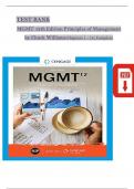 TEST BANK For MGMT 12 Edition Principles of Management by Chuck Williams chapters 1-18 complete