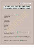 IB SEHS TOPIC 2 STUDY GUIDE EXAM QUESTIONS AND ANSWERS 100&percnt; PASS