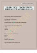 IB SEHS TOPIC 2 PRACTICE EXAM QUESTIONS AND ANSWERS 100&percnt; PASS