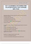 ICC CALIFORNIA UST INSPECTOR EXAM QUESTIONS AND ANSWERS 100&percnt; PASS