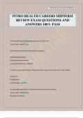 INTRO HEALTH CAREERS MIDTERM REVIEW EXAM QUESTIONS AND ANSWERS 100&percnt; PASS