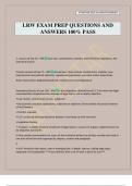 LRW EXAM PREP QUESTIONS AND ANSWERS 100&percnt; PASS