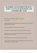 MATERIEL MANAGEMENT BLOCK 2&colon; PART 2 &vert; 157 EXAM QUESTIONS AND ANSWERS 100&percnt; PASS