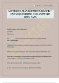 MATERIEL MANAGEMENT &lpar;BLOCK I&rpar; EXAM QUESTIONS AND ANSWERS 100&percnt; PASS