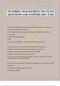 MATERIEL MANAGEMENT CDC EXAM QUESTIONS AND ANSWERS 100&percnt; PASS