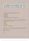 MATERIEL MANAGEMENT CDC EXAM QUESTIONS AND ANSWERS 100&percnt; PASS