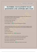 MATERIEL MANAGEMENT EXAM QUESTIONS AND ANSWERS 100&percnt; PASS