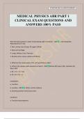 MEDICAL PHYSICS ABR PART 1 CLINICAL EXAM QUESTIONS AND ANSWERS 100&percnt; PASS
