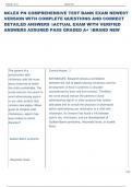 NCLEX PN COMPREHENSIVE TEST BANK EXAM NEWEST  VERSION WITH COMPLETE QUESTIONS AND CORRECT  DETAILED ANSWERS ACTUAL EXAM WITH VERIFIED  ANSWERS ASSURED PASS GRADED A&plus; BRAND NEW 