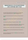MISSOURI RCAL EXAM QUESTIONS AND ANSWERS 100&percnt; PASS