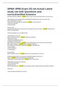 SPMA 3P95 Exam 2&sol;3 set Actual Latest study set with Questions and correct&sol;verified Answers