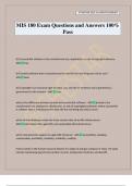 MIS 180 Exam Questions and Answers 100&percnt; Pass