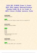 NUR 202/ NUR202 Exam 2: (Latest 2025/ 2026 Update) Maternal-Newborn Nursing Guide| Qs & As| Grade A| 100% Correct (Verified Answers)- Fortis
