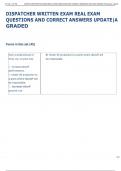 DISPATCHER WRITTEN EXAM REAL EXAM  QUESTIONS AND CORRECT ANSWERS UPDATE&vert;A  GRADED