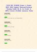 NUR 202/ NUR202 Exam 1: (Latest 2025/ 2026 Update) Maternal-Newborn Nursing Guide| Qs & As| Grade A| 100% Correct (Verified Answers)- Fortis