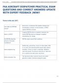 FAA AIRCRAFT DISPATCHER PRACTICAL EXAM  QUESTIONS AND CORRECT ANSWERS UPDATE  WITH EXPERT FEEDBACK &vert;NEW&excl;&excl;