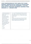 CCRN COMPREHENSIVE TEST BANK EXIT EXAM  NEWEST VERSION WITH COMPLETE QUESTIONS  AND CORRECT DETAILED ANSWERS ACTUAL  EXAM WITH VERIFIED ANSWERS ASSURED PASS  GRADED A&plus; BRAND NEW 