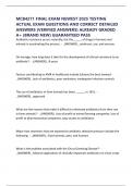 MCB4271 FINAL EXAM NEWEST 2025 TESTING ACTUAL EXAM QUESTIONS AND CORRECT DETAILED ANSWERS &lpar;VERIFIED ANSWERS&rpar; ALREADY GRADED A&plus; &lpar;BRAND NEW&rpar; GUARANTEED PASS