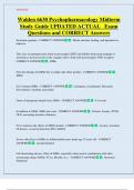 Walden 6630 Psychopharmacology Midterm  Study Guide UPDATED ACTUAL   Exam  Questions and CORRECT Answers 
